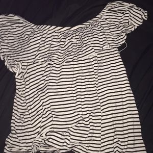 Striped off shoulder blouse